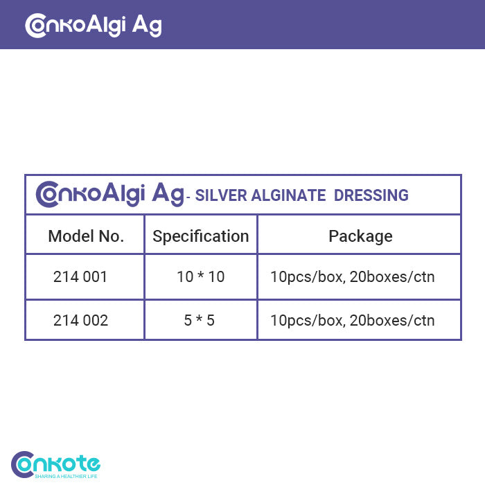 Conkote® ConkoAg-Silver Alginate Dressing 5cm X 5cm