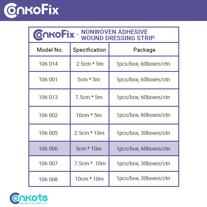 Conkote® Non-woven Adhesive Wound Dressing Strip 5cm X 10m
