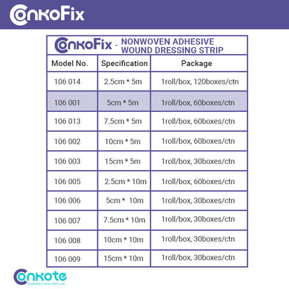Conkote® ConkoFix-Non-woven Adhesive Wound Dressing Strip 5cm X 5m