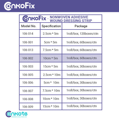 Conkote® ConkoFix-Non-woven Adhesive Wound Dressing Strip 10cm X 5m